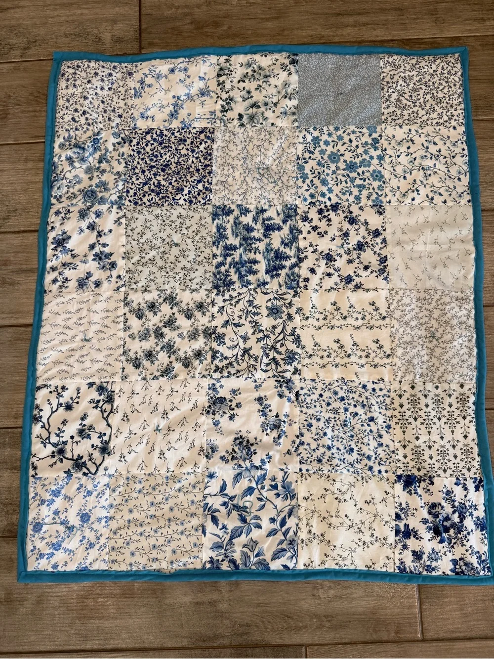 Blue and White Patchwork Quilt - Home Bedding